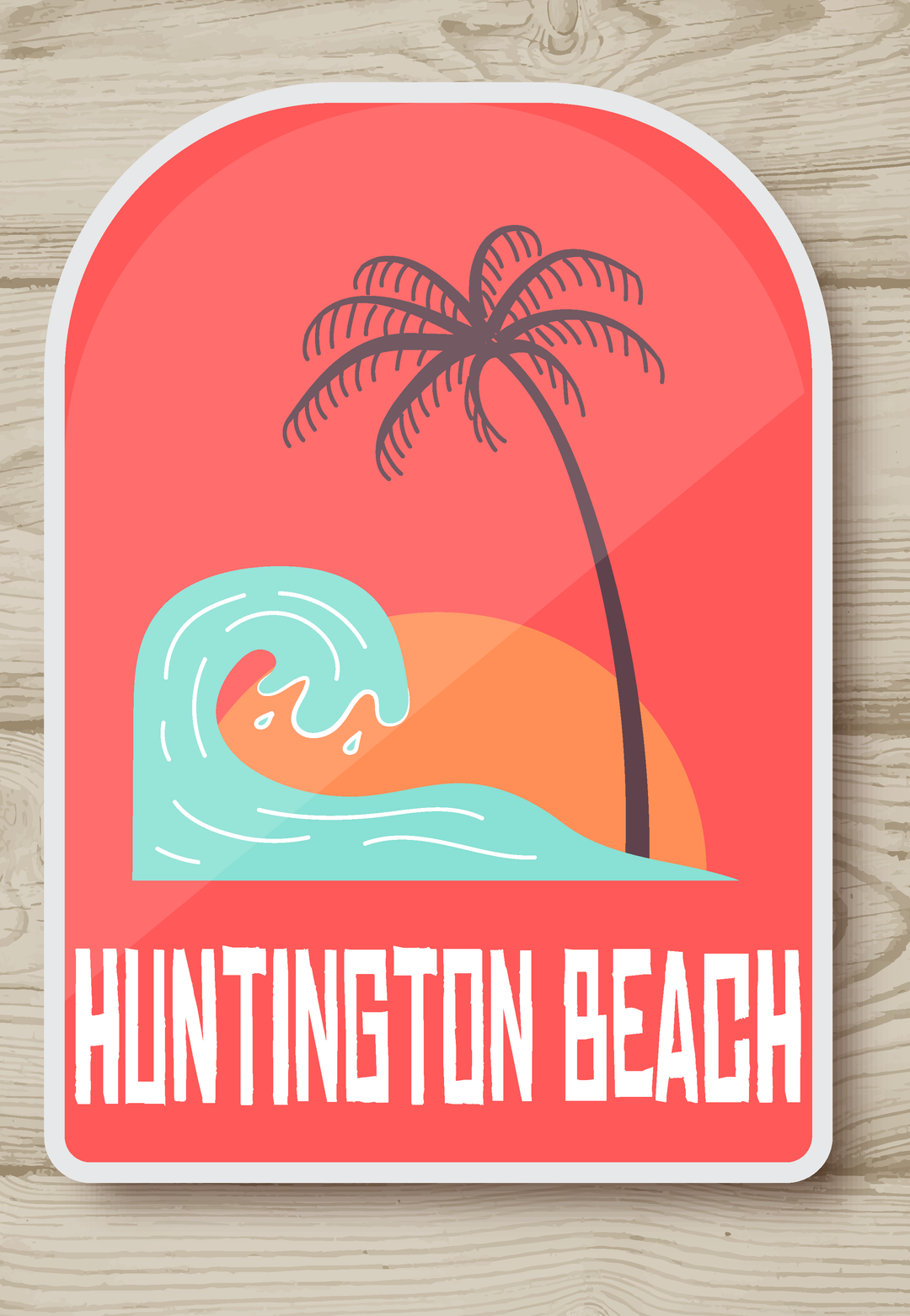 Sunset Waves And Plam Trees Stickers