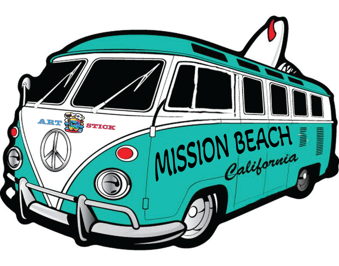 VW Teal Bus Stickers