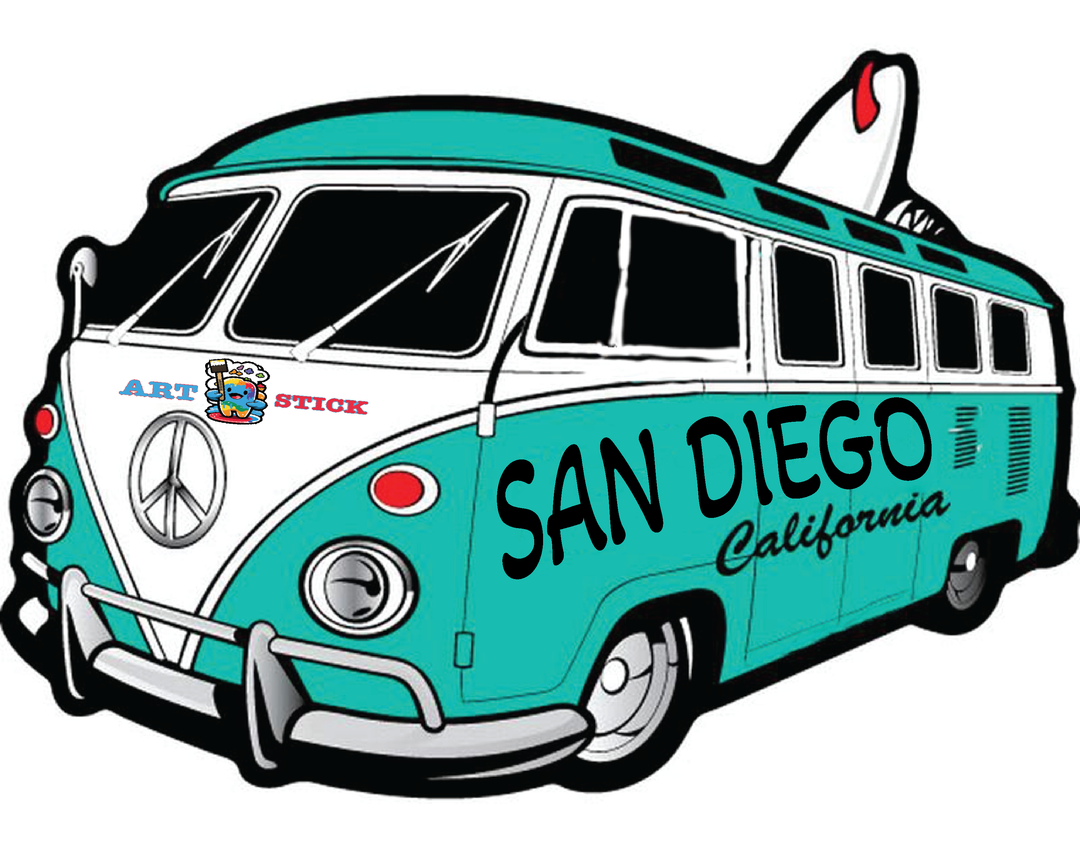 VW Teal Bus Stickers